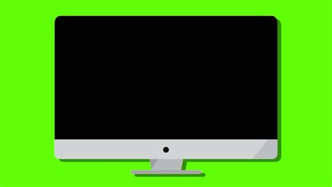 Computer Monitor Desk Top Animation With Static In To Green Screen