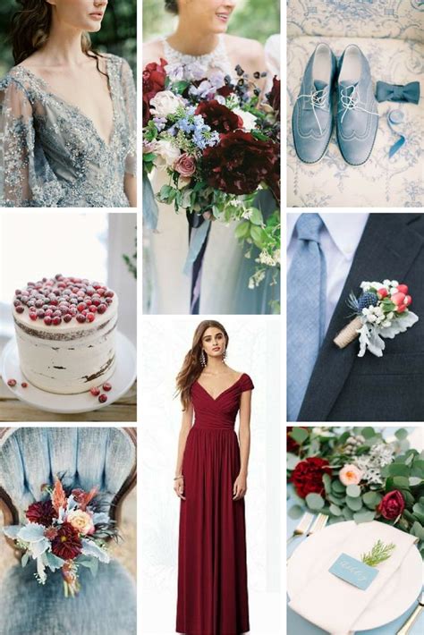 cranberry and dusty blue wedding inspiration cranberry wedding colors fall wedding colors