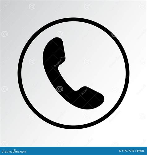 Black Phone Receiver Round Icon Vector Illustration Stock Illustration