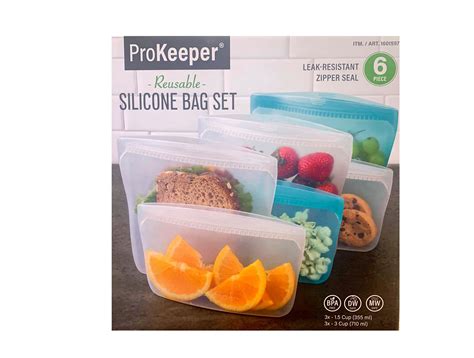 Prokeeper Reusable Silicone Bag Set 6 Pieces