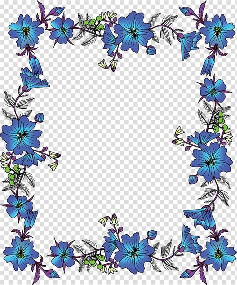 Blue Flower Border Illustration Flower Frame Chinese Blue Vintage
