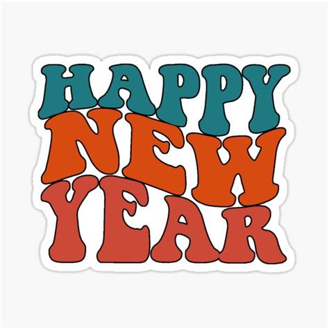 Happy New Year Sticker For Sale By Omarbourssas Redbubble
