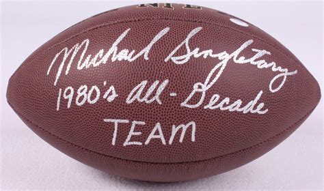 Mike Singletary Signed Football Inscribed 1980s All Decade Team