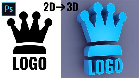 How To Convert 2d To 3d Logo In Photoshop Youtube