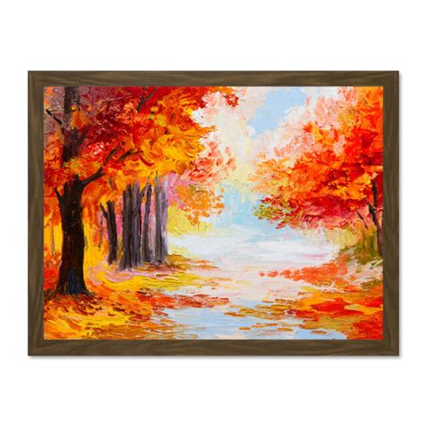 Autumn Forest Landscape Framed Wall Art Print 18x24 In Ebay