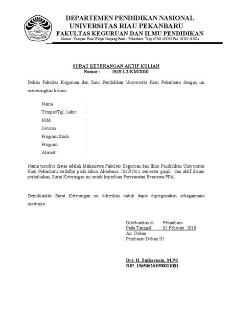 Surat Keterangan Aktif Kuliah Iain Batusangkar Daily Blog Networks
