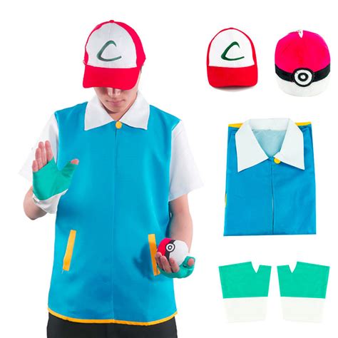 Really Cool Men Pokemon Go Pocket Monster Ash Ketchum Trainer Costume