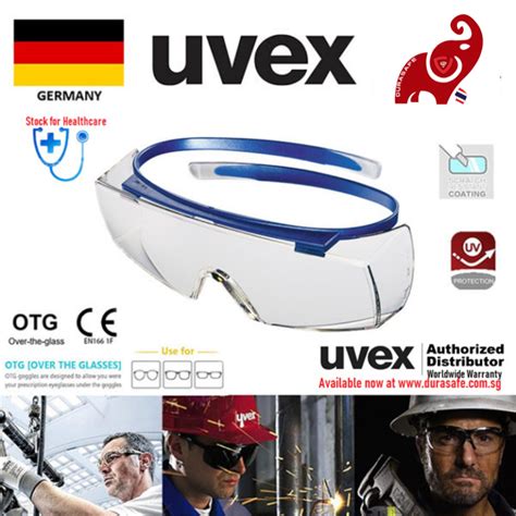 Uvex 9169065 Super Over The Glass Otg Safety Glasses Blue Frame Clear Optidur Nchi Res Len