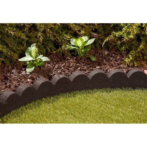 Rubberific 4 Ft X 4 In Scallop Brown Rubber Landscape Edging Section In The Landscape Edging