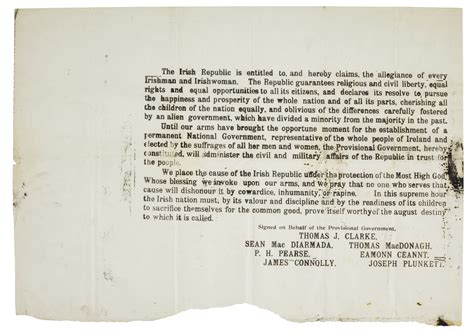 Proclamation Of The Irish Republic 1916 Lower Half Only Together