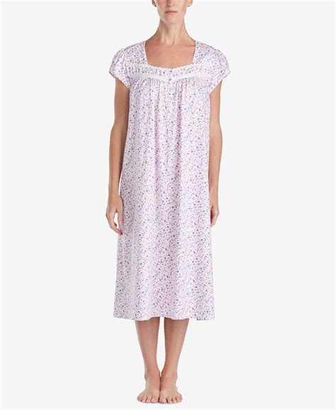 Eileen West Ballet Floral Print Cotton Knit Nightgown Macys