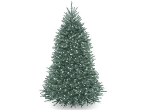 65 Pre Lit Dunhill Blue Fir Hinged Artificial Christmas Tree Clear