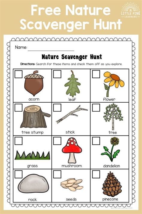 Download your FREE Nature Scavenger Hunt for kids here! This is a