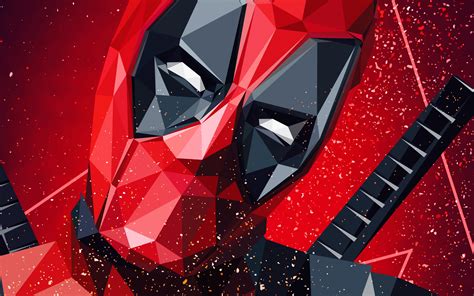Download Wallpapers 4k Deadpool 2 Low Poly Art 2018 Movie Artwork