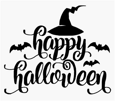 Black And White Happy Halloween Clip Art Hd Png Download Transparent