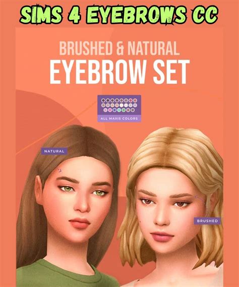 27 Gorgeous Sims 4 Eyebrows Cc Realistic Brows And Maxis Match Brows