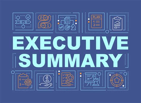 Executive Summary Word Concepts Dark Blue Banner Short Business Plan