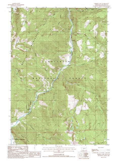 Hidden Lake Topographic Map 124000 Scale Montana