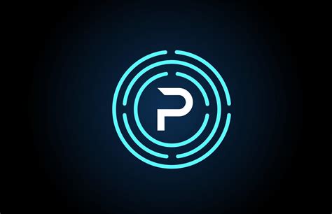 P White Letter Icon Design With Blue Circles Alphabet Logo Design