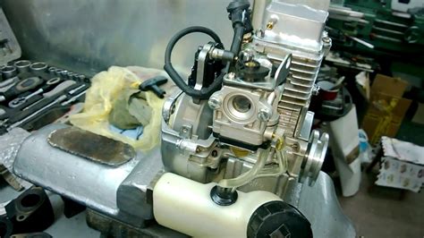 Intake (1), compression (2), power (3), and exhaust (4). Small 4 - stroke engine 26cc - YouTube