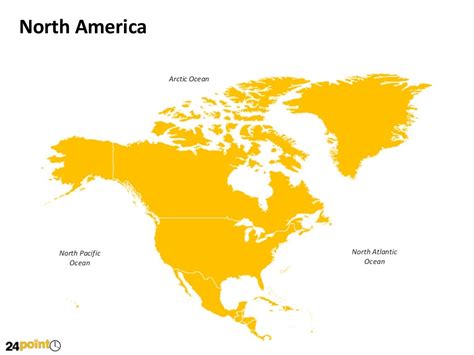 Map Of North America Editable Powerpoint Presentation