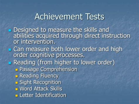 Achievement Tests Are Designed To Measure Ones Gogetvannearme