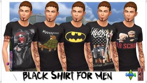 Annetts Sims 4 Welt Black Shirt For Men In 2021 Sims 4 Sims 4 Cc