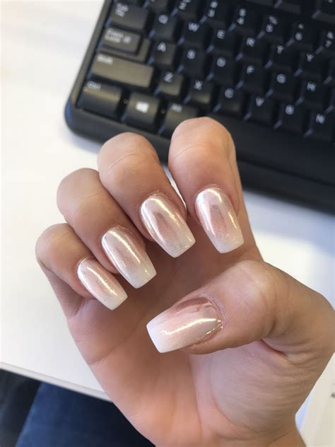 Rose Gold Chrome Ombré Nails Prom Nails Silver Ombre Nails Glitter