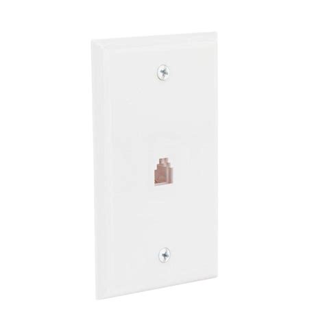 Commercial Electric 1-Line Wall Jack Wall Plate - White ...
