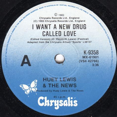 Huey Lewis And The News I Want A New Drug Called Love 1983 Vinyl