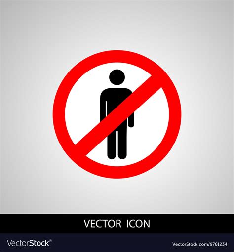 No People Allowed No Man Sign Isolated On White Vector Image