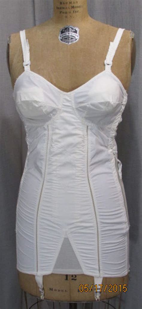 1950s full body corset vintage girdle 32a bra bestform 7118 etsy