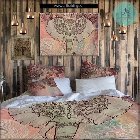 Elephant Bedding Bohemian Duvet Cover Set Boho Indie Bedroom Artbedding
