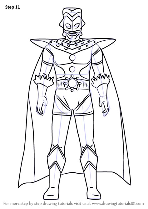 Step by Step How to Draw Ultraman King : DrawingTutorials101.com