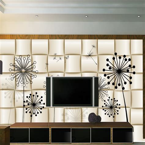 Photo Wallpaper 3d Stereoscopic Dandelion Wallpaper Modern Living Room