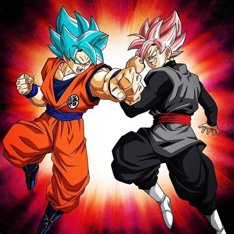Goku Blue Vs Goku Black Rosé Goku Desenho Anime Dragon Ball