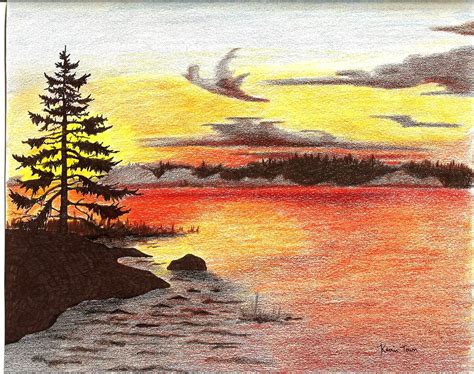 Sunset Colored Pencil Drawing Metz2009 Flickr