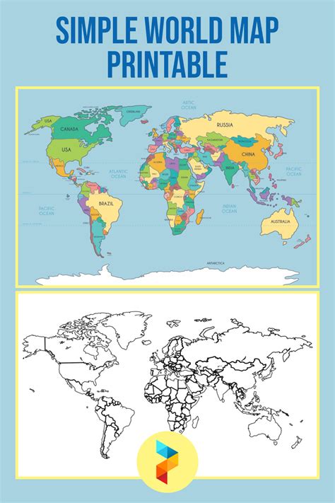 10 Best Simple World Map Printable