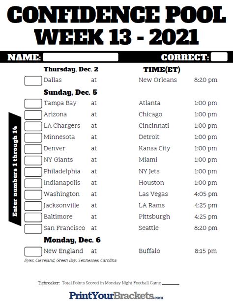 Nfl Schedule Week 13 Thursday December 3rd 2020 At 8