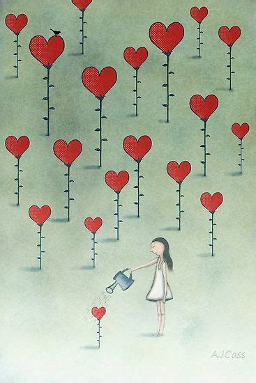 Watering The Hearts By Amanda Cass Heart Art Love Heart Clip Art