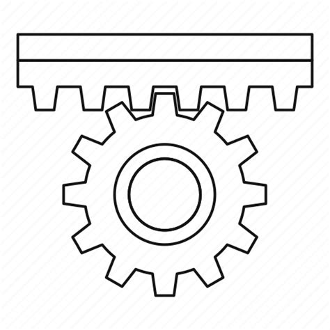 Cog Engine Engineering Line One Gear Outline Thin Icon Download