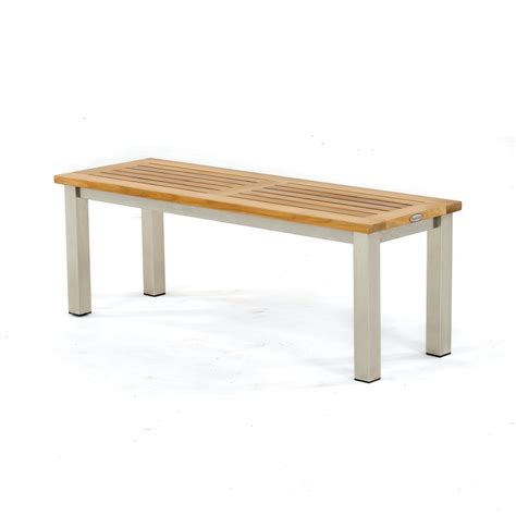 Do you have a patio that requires a statement setting? Vogue Teak and Stainless Steel 4ft Backless Bench - Westminster Teak Outdoor Furniture