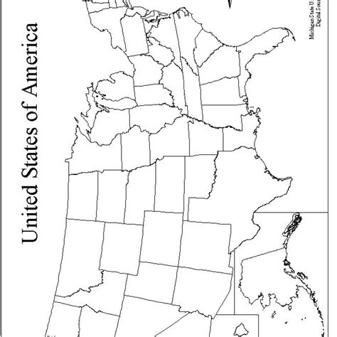 Blank printable united states map outline