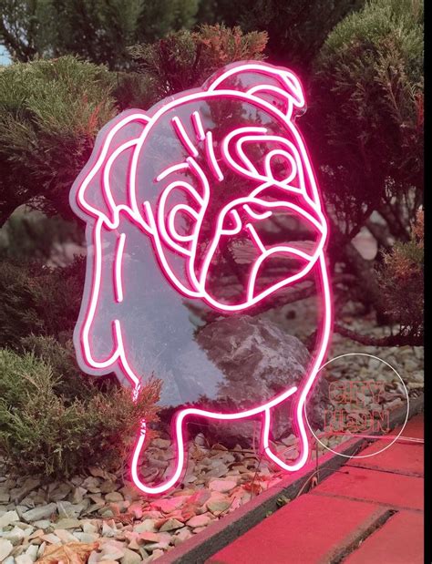 The Pug Neon Sign Dog Neon Light Etsy In 2023 Neon Signs Custom