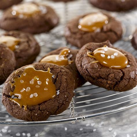 Chocolate Thumbprints With Salted Caramel Cookie Recipes Christmas