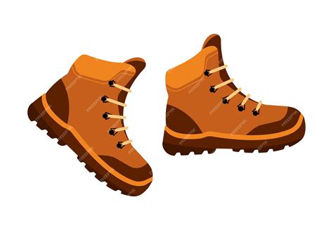 Premium Vector A Pair Of Shoes For Hiking Camping Walking Tourist