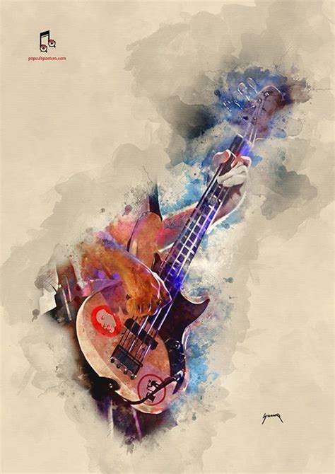 Bass Guitar Art Digital Drawing 18x24 Etsy Guitarist Art Guitar