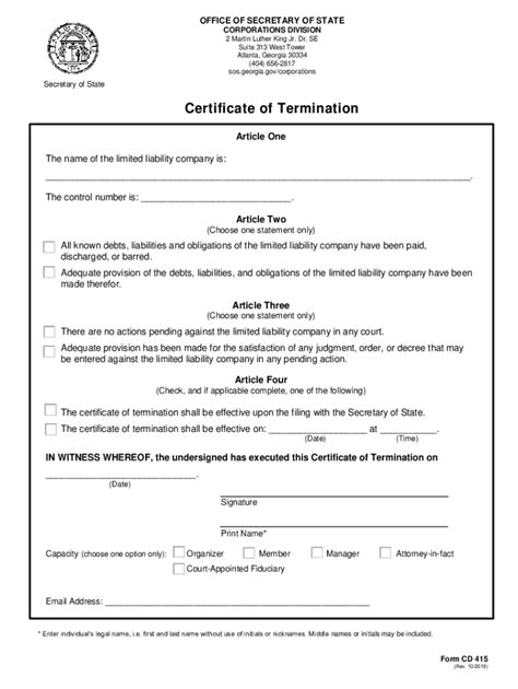 Ga Cd 415 2019 2022 Fill And Sign Printable Template Online Us