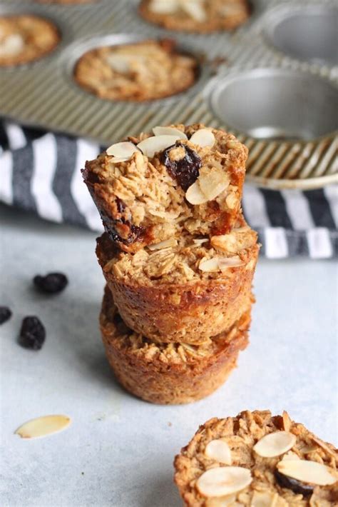 This quick brekkie can be made ahead, says the body coach, joe wicks: Cherry Almond Baked Oatmeal Cups - Hummusapien | Recipe ...