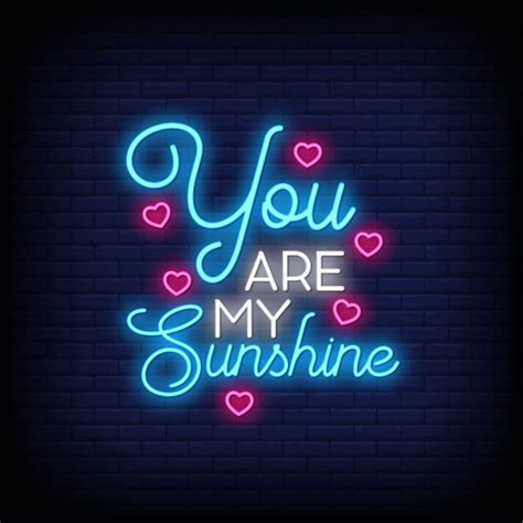 No more waiting for the postman, this is a digital download so no physical product will be posted to you. You are my sunshine neon signs style | Premium Vector
